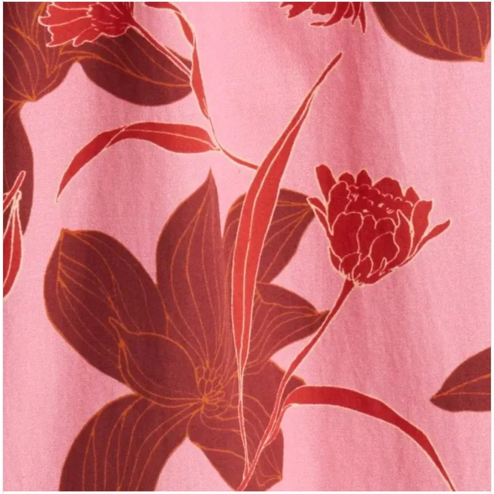 NWOT Du Paradis Pink Floral Backless Cotton Midi Dress Medium - Picture 4 of 12